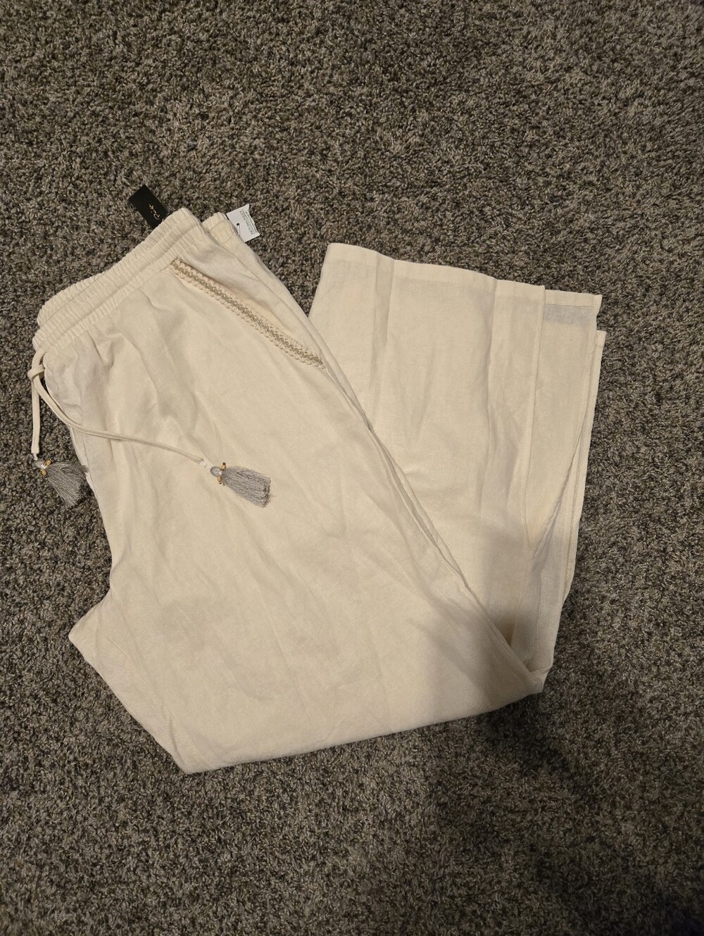 NWT White Linen Pants Size XL